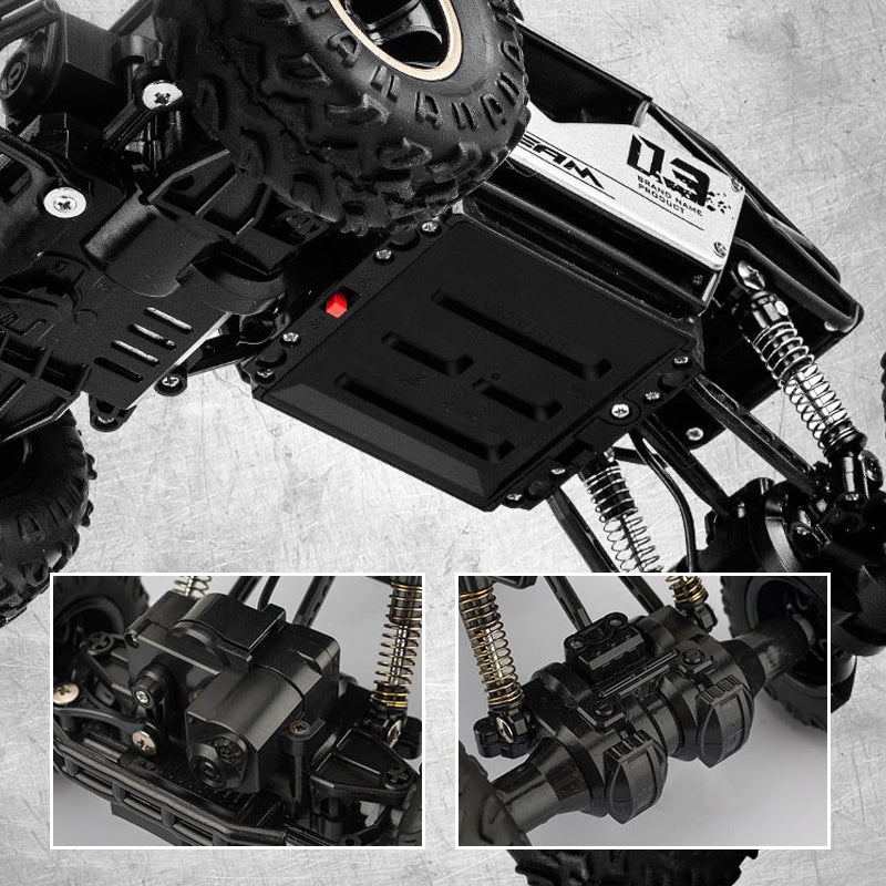 💥🎁Children Alloy Climbing Four-wheel Drive RC Car -🚙45° Climbing Car with Alloy Body & 4-Wheel Shock Absorbers