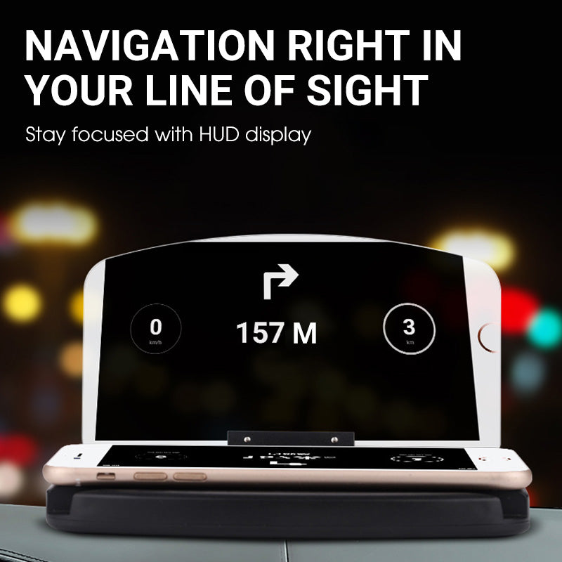 Wireless Charging Car HUD Holder for Phones