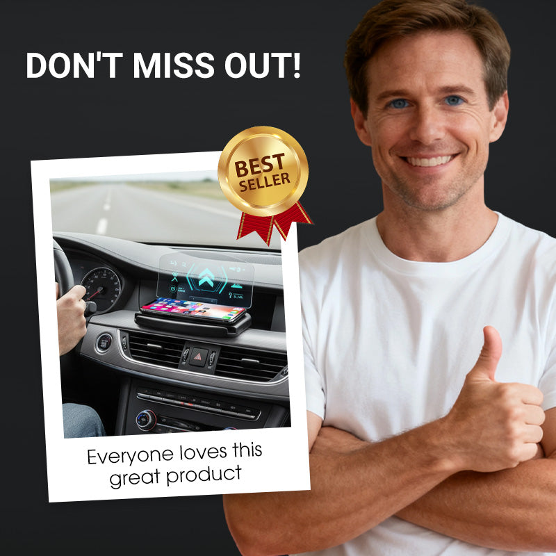 Wireless Charging Car HUD Holder for Phones