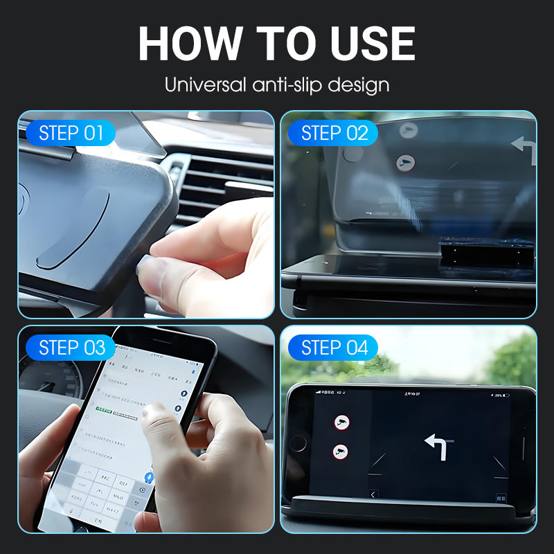 Wireless Charging Car HUD Holder for Phones