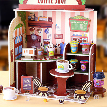 ✨☕Build Your Mini Coffee Shop - 🎁DIY Craft Kit with Realistic Details & Squeeze Cream Feature!