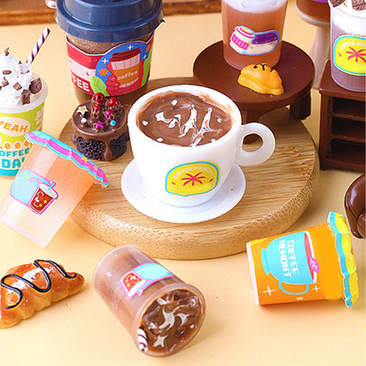 ✨☕Build Your Mini Coffee Shop - 🎁DIY Craft Kit with Realistic Details & Squeeze Cream Feature!