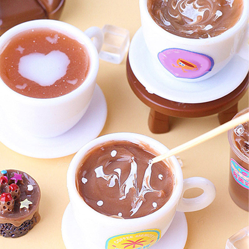 ✨☕Build Your Mini Coffee Shop - 🎁DIY Craft Kit with Realistic Details & Squeeze Cream Feature!