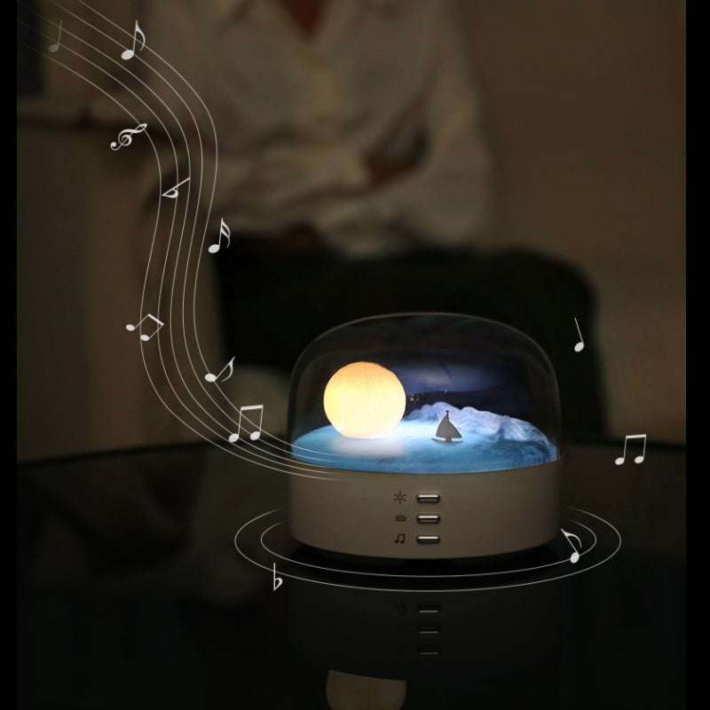 Moon Sea Landscape LED Night Light Speaker