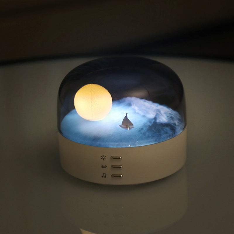 Moon Sea Landscape LED Night Light Speaker
