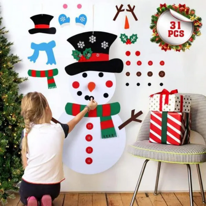 DIY Felt Christmas Snowman Decor Kit for Kids