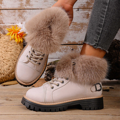 Women's Faux Fur Trim Ankle Boots