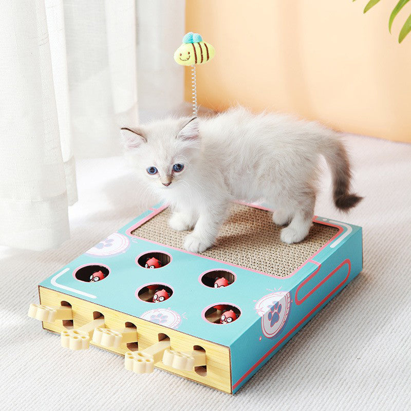 3-in-1 Interactive Whack-A-Mole Cat Scratcher Toy