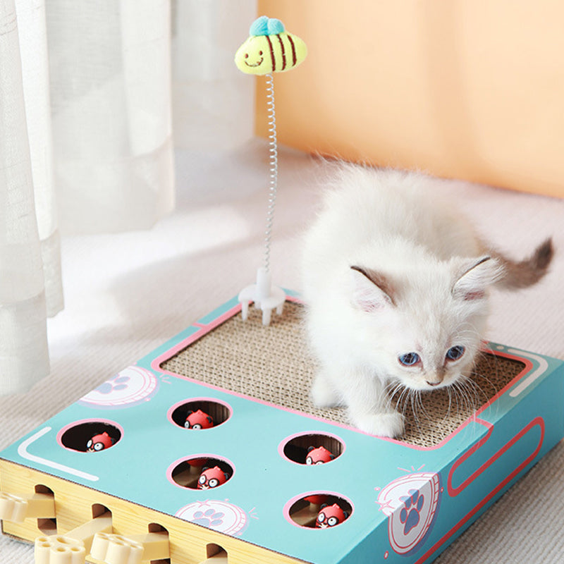 3-in-1 Interactive Whack-A-Mole Cat Scratcher Toy