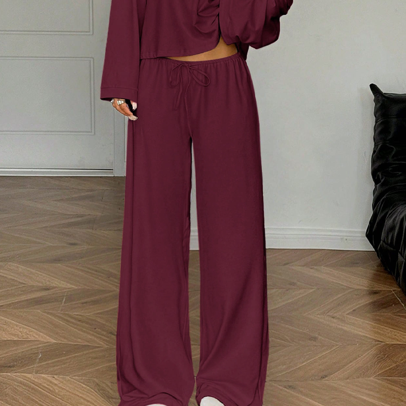 Women's Off-Shoulder Top &  Pants 2-Piece Outfit