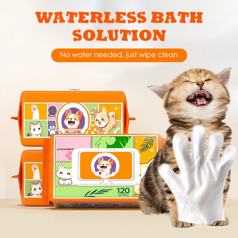 Pet No-Rinse Grooming Wipe Gloves