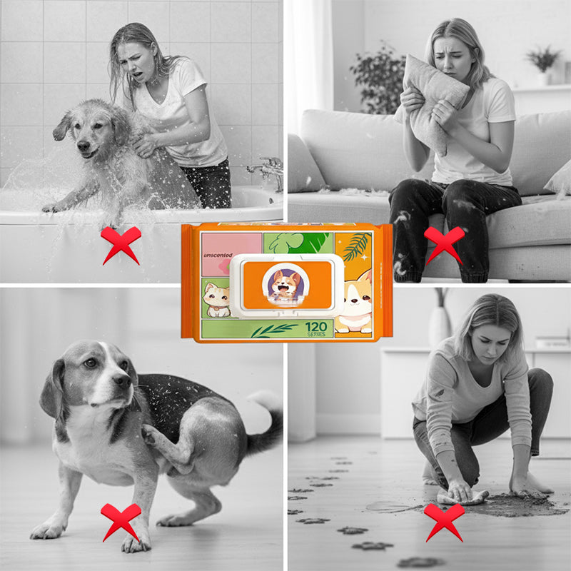 Pet No-Rinse Grooming Wipe Gloves