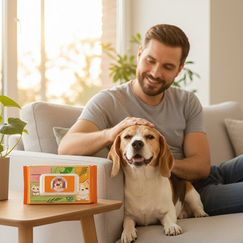 Pet No-Rinse Grooming Wipe Gloves