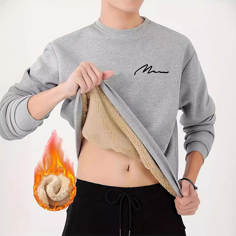 Men's Thermal Lined Crewneck Sweatshirt