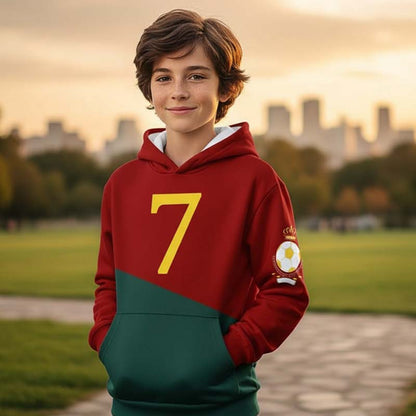Boys’ Sports Jersey Style Hooded Sweatshirt