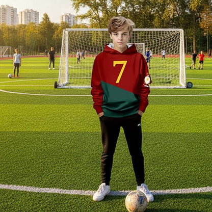 Boys’ Sports Jersey Style Hooded Sweatshirt