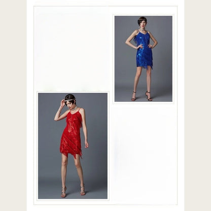 Women's Sequin Fringe Party Dress