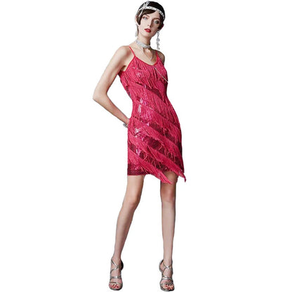 Women's Sequin Fringe Party Dress