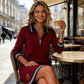 Women’s Fashion Collared Long-Sleeve Dress