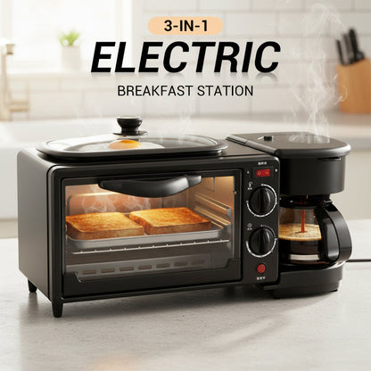 🔥Last 30 units on special offer!⚡3-in-1 Electric Breakfast Station👪 Effortlessly prepare breakfast for the whole family~