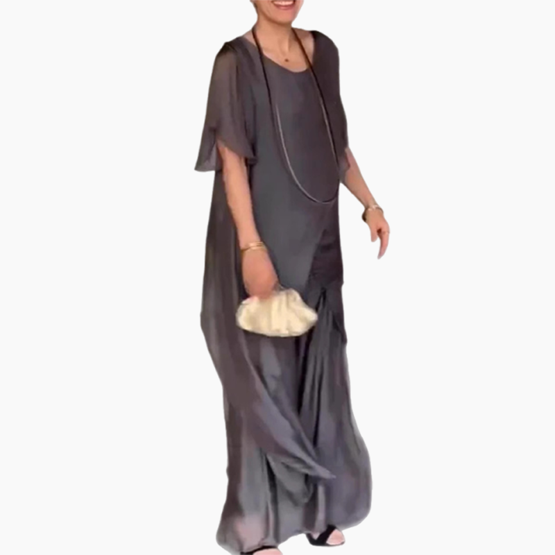 Women's Irregular Top & Loose Pants Set