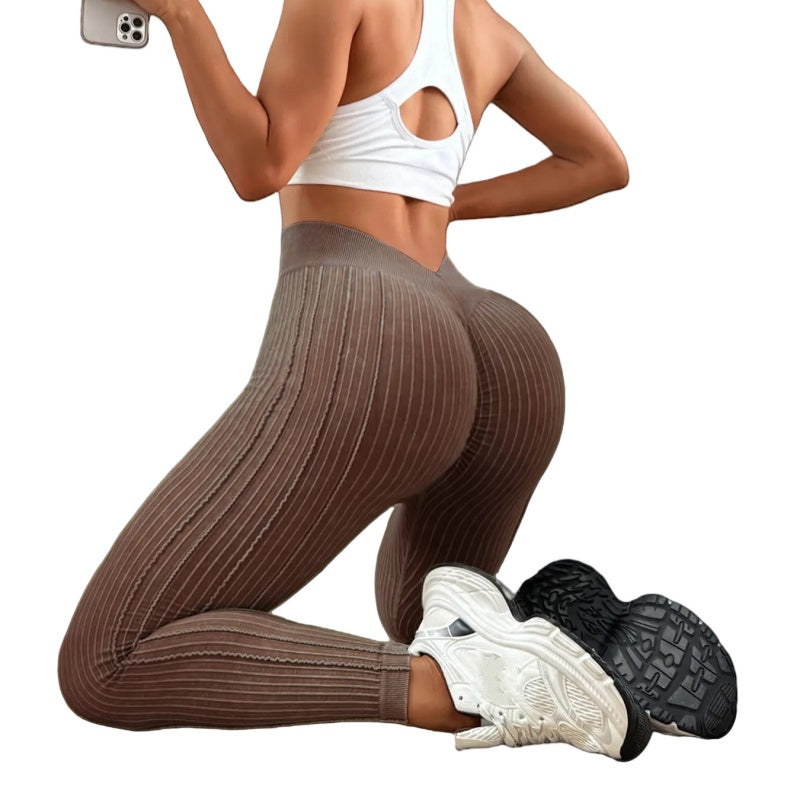 Ribbed High-Waist Scrunch Butt Leggings | Sculpt & Lift