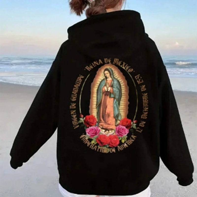 ❤️‍🔥Unisex Oversized Guadalupe Graphic Hoodie | Statement of Faith