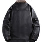 Men's Winter PU Leather Jacket with Plush Lining