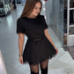 Women's Sparkle Dress with Lace Trim