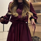 Elegant Long Sleeve A-Line Dress