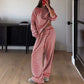 Women's Striped Long Sleeve Loungewear 2-Piece Set