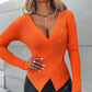 Women's V-Neck Long Sleeve Knit Top