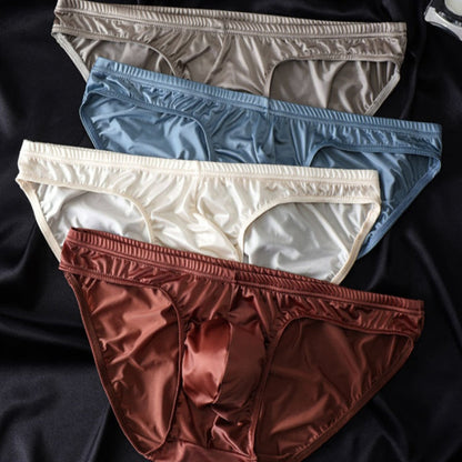 🔥Hot Deals - 50 % OFF📢📢Men's Low-Rise Contoured Pouch Sexy Briefs - Ice Silk Briefs with Contoured Support, Soft & Stretch