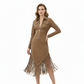 🌸💖Women's Retro Zipper Midi Dress with Tassel