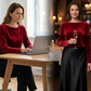 Elegant Relaxed Fit Velvet Blouse