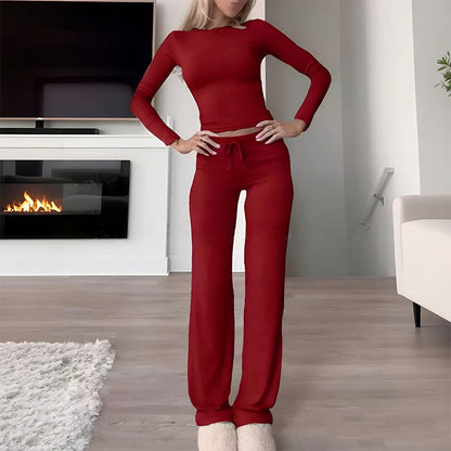 👚 50% OFF NOW! 💎Women's Casual 2-Piece Set – Slim Top & Straight-Leg Pants, Soft Stretch Fabric ✨
