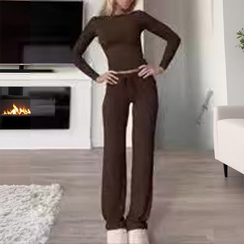 👚 50% OFF NOW! 💎Women's Casual 2-Piece Set – Slim Top & Straight-Leg Pants, Soft Stretch Fabric ✨