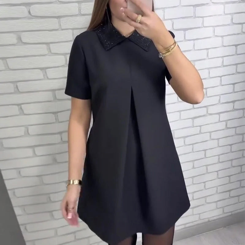 Women’s Elegant Collar Mini Dress