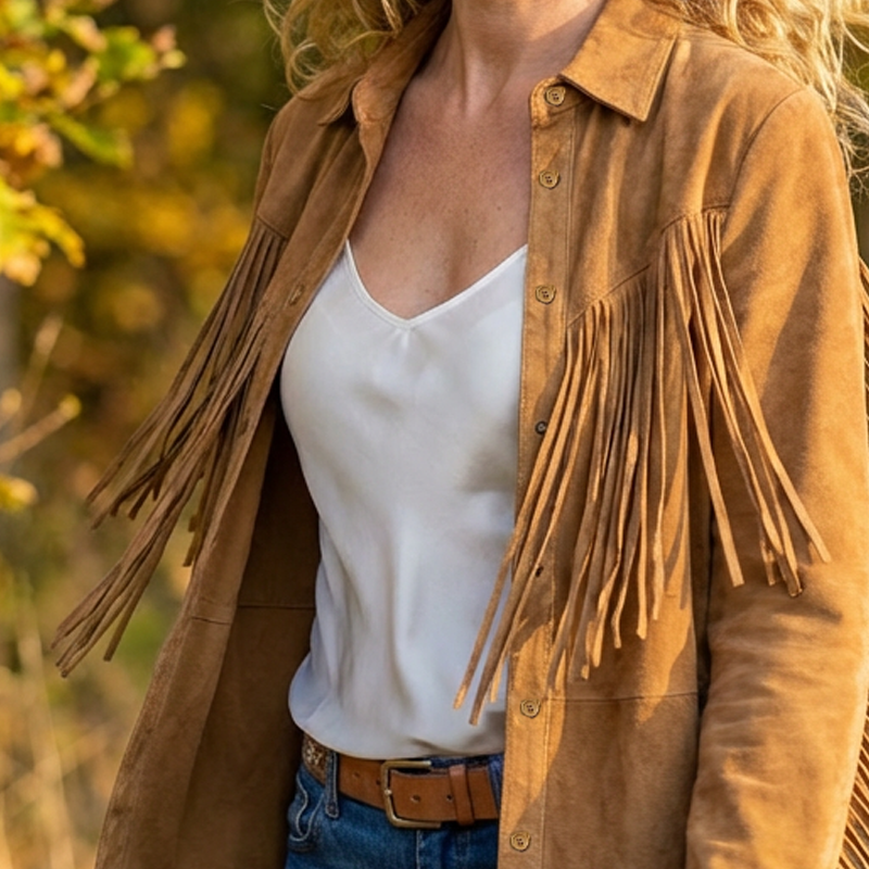 Women's Faux Suede Tassel Jacket