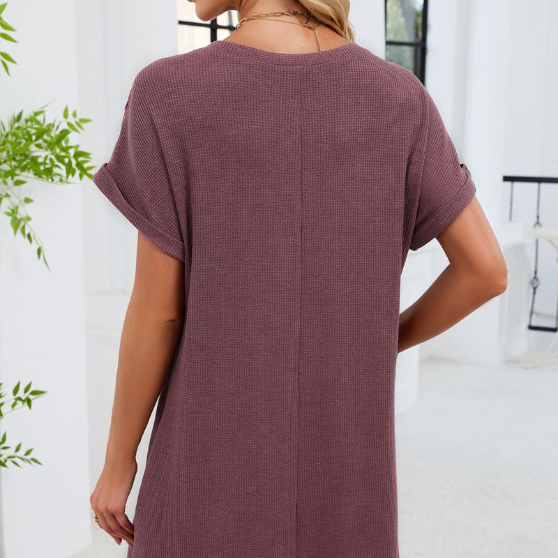 Women's Short Sleeve Lace Patchwork A-Line Dress
