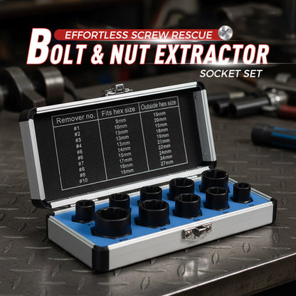 Damaged Bolt & Nut Extractor Socket Set