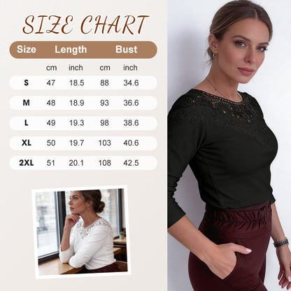 📢Hot Sale Deals -📣Women's Elegant Lace Neckline Slim Fit Top