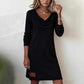 🔥✨ Women's Knitted Dress With Long Sleeves And A Shawl Collar—Soft And Elegant, The Perfect Choice For Late Summer.