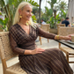 Bohemian V-Neck Ruched Mesh Maxi Dress👗