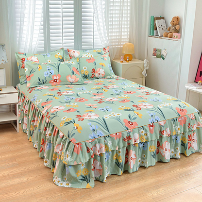 🛏️40% OFF NOW! 🎀 3-Piece Ruffled Bed Skirt Set – Elegant Design, Easy Fit & Complete Coverage 🛌