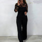 Elegant Lace Sleeve Wide-Leg Jumpsuit