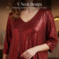 Women's Sparkle Sequin V-Neck Dress