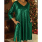 Women's Sparkle Sequin V-Neck Dress