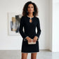 Women’s Short Faux Pearl-Trim Keyhole Sheath Dress