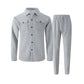 Men's Waffle Button-Down Jacket & Pants Set